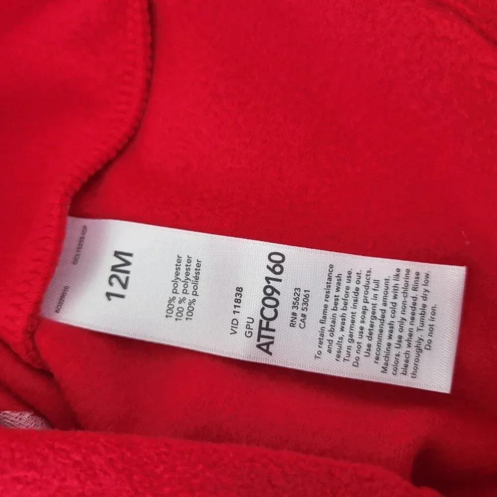 Carter's Just One You Christmas Pajamas Baby 12 Months‎  Red Pink Fleece...